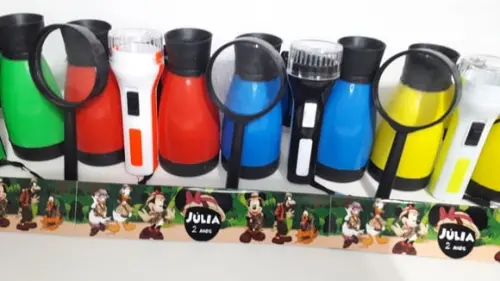 Kit Binoculo + Lanterna + Lupa Personalizado Tema Safari Mic