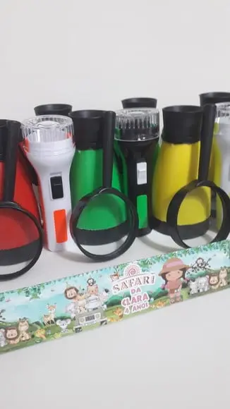 Kit Binoculo + Lanterna + Lupa Personalizado Tema Safari Men