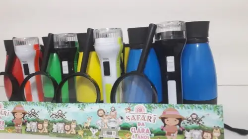 Kit Binoculo + Lanterna + Lupa Personalizado Tema Safari Men