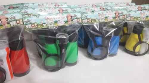 Kit Binoculo + Lanterna + Lupa Personalizado Tema Safari Men