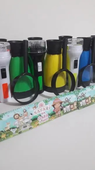 Kit Binoculo + Lanterna + Lupa Personalizado Tema Safari Men