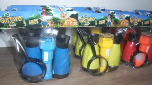 Kit Binóculo + Lanterna + Lupa Personalizo em Qualquer Tema