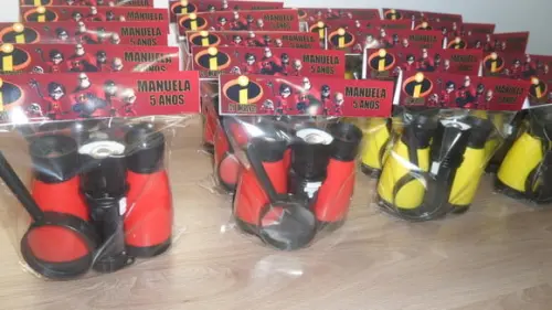 Kit Binoculo + Lanterna + Lupa Tema os Incríveis