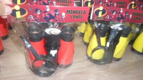Kit Binoculo + Lanterna + Lupa Tema os Incríveis