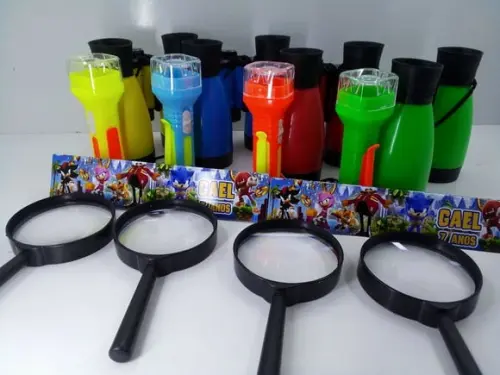 Kit Binoculo + Lanterna + Lupa Tema Sonic