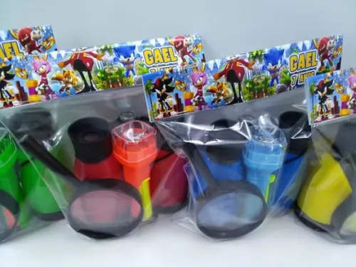 Kit Binoculo + Lanterna + Lupa Tema Sonic