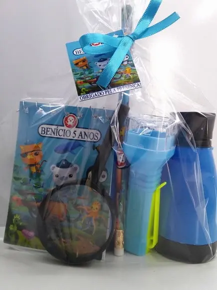 Kit Binóculo +bloquinho + Mini Lápis+lanterna+lupa Octonauta