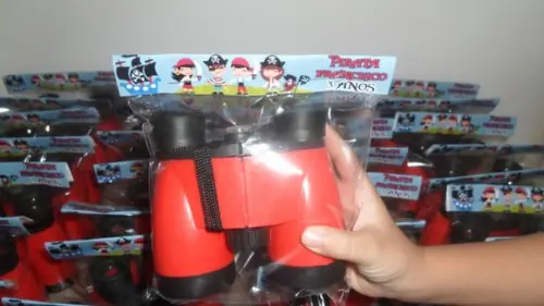 Kit Binoculo de Plástico Colorido Tema Pirata