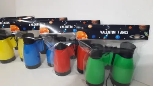 Kit Binoculo de Plástico Colorido Zoom de 4 Vezes Astronauta