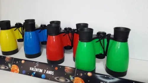 Kit Binoculo de Plástico Colorido Zoom de 4 Vezes Astronauta