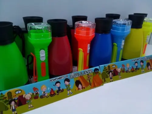 Kit Binoculo e Lanterna Tema Acampamento Menino e Menina