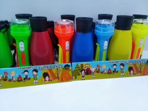 Kit Binoculo e Lanterna Tema Acampamento Menino e Menina