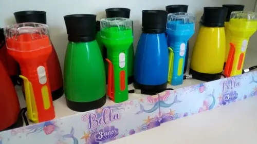 Kit Binoculo e Lanterna Tema Cauda de Sereia