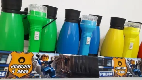 Kit Binoculo e Lanterna Tema Lego Policial