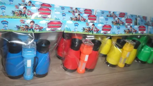 Kit Binoculo e Lanterna Tema Patrulha Canina
