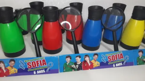 Kit Binoculo e Lupa Tema Detetives do Predio Azul