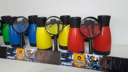 Kit Binoculo e Lupa Tema Lego Policia