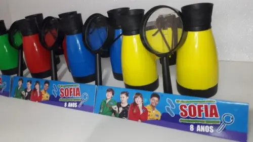 Kit Binoculo e Lupa Tema Detetives do Predio Azul