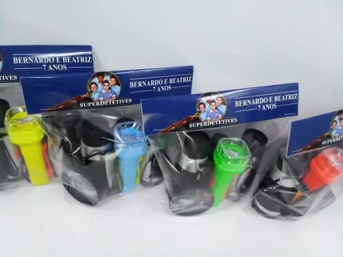 Kit Binoculo Prata + Lanterna + Lupa Superdetetives