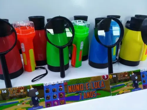 Kit Binoculo Prata + Lanterna + Lupa Super Bear Adventure