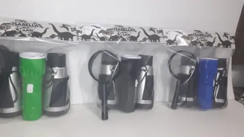 Kit Binoculo Prata + Lanterna + Lupa Tema Dinossauro