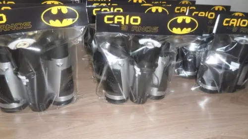 Kit Binoculo Prata + Mini Lanterna Tema Batman