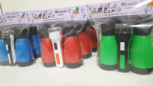 Kit Binóculo Zoom 4 Vezes e Lanterna Tema Acampamento Menina