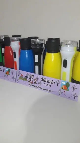 Kit Binóculo Zoom 4 Vezes e Lanterna Tema Acampamento Menina
