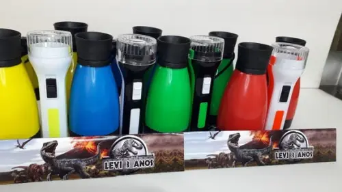 Kit Binoculo Zoom 4 Vezes e Lanterna Tema Dinossauro