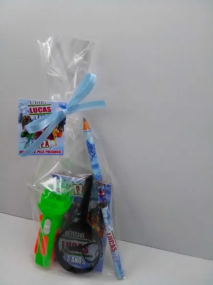 Kit Bloquinho + Mini Lápis + Lanterna + Lupa Detetives