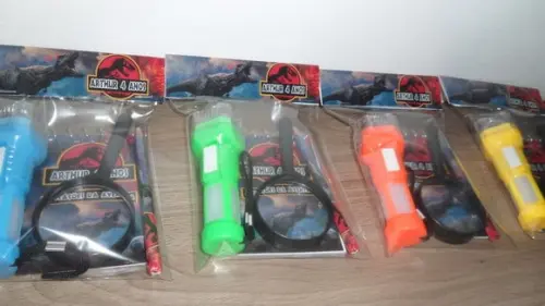Kit Bloquinho + Mini Lápis + Lanterna + Lupa Dinossauro