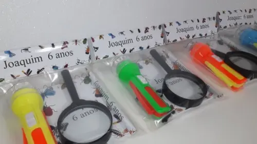 Kit Bloquinho + Mini Lápis + Lanterna + Lupa Insetos
