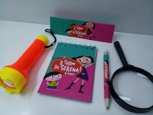 Kit Bloquinho + Mini Lápis + Lanterna + Lupa Show da Luna