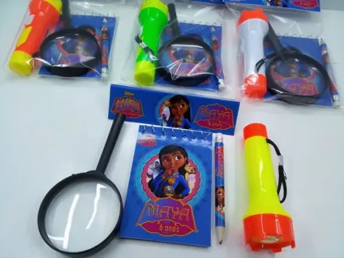 Kit Bloquinho + Mini Lápis+lanterna+lupa Detetive Mira