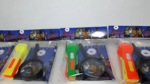 Kit Bloquinho + Mini Lápis+lanterna+lupa Scooby Doo