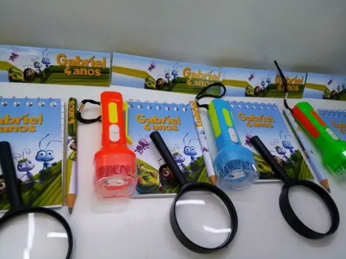Kit Bloquinho + Mini Lápis+lanterna+lupa Vida de Inseto
