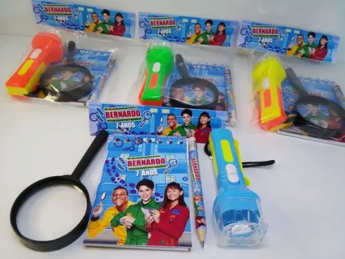 Kit Bloquinho +mini Lápis+lanterna+ Lupa Tema Dpa