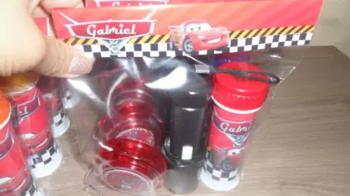 Kit Bolha de Sabão+ Ioio Tema + Lanterna Carros