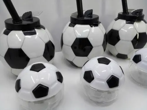 Kit Copo Bola com Canudo 300 ml + Mini Pote Bola Baleiro