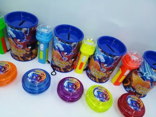 Kit Cofre + Lanterna + Ioiô Tema Sonic