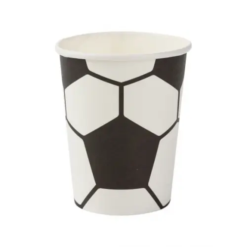 Kit Copo Descartável Futebol 270ml + Canudo de Papel