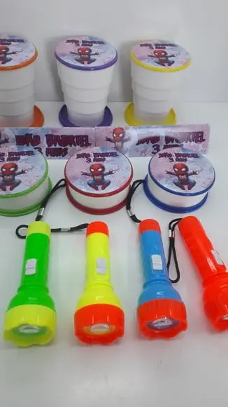 Kit Copo Retratil + Mini Lanterna Homem Aranha Baby