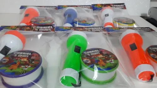 Kit Copo Retratil + Mini Lanterna Minecraft
