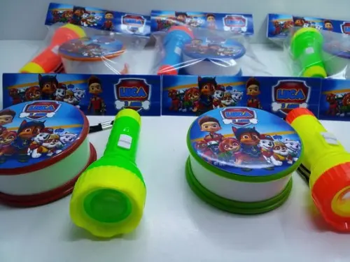 Kit Copo Retratil + Mini Lanterna Patrulha Canina
