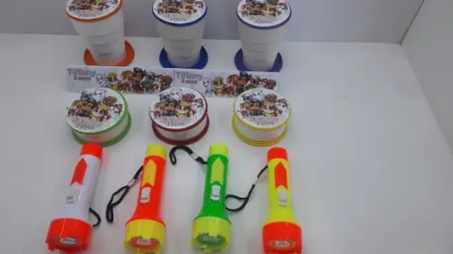 Kit Copo Retratil + Mini Lanterna Patrulha Canina
