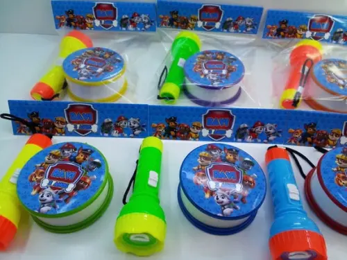 Kit Copo Retratil + Mini Lanterna Patrulha Canina