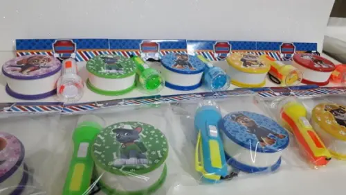 Kit Copo Retratil + Mini Lanterna Patrulha Canina