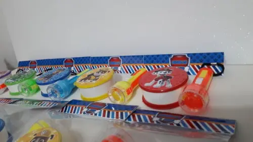 Kit Copo Retratil + Mini Lanterna Patrulha Canina