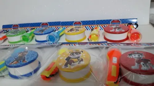 Kit Copo Retratil + Mini Lanterna Patrulha Canina