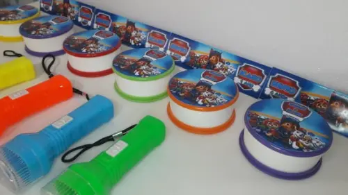 Kit Copo Retratil + Mini Lanterna Patrulha Canina